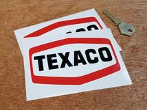 ◆送料無料◆ 海外 Texaco Plain Text Logo ロゴ テキサコ 75mm 2枚セット ステッカー_画像1