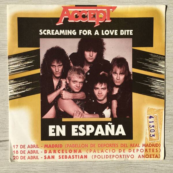 ACCEPT SCREAMING FOR A LOVE BITE スペイン盤 PROMO