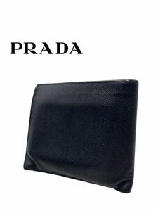 ●極美品●超高級●PRADA●プラダ●ブランド●ブラック●折り財布●財布●レザー●サフィアーノ●メンズ●レディース●お洒落●GA006