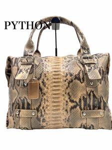 ●新品同様●超高級品●PYTHON●パイソン●ブランド●ブラウン●トートバッグ●バッグ●メンズ●レディース●お洒落●GA012