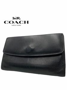 ●極美品●COACH●コーチ●ブランド●ブラック●長財布●財布●レザー●オールドコーチ●ファスナー●メンズ●レディース●お洒落●GA042