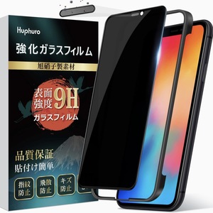 覗き見防止フィルム iPhone 11 Pro/XS/X ガラスフィルム プライバシー保護 日本製素材旭硝子製 硬度9h 指紋防止 防塵ネット付き