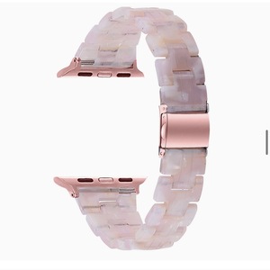 コンパチブル Apple Watch 樹脂 バンド 細いタイプApple watch series Ultra ベルト 交換バンド(38mm 40mm 41mm、フラワーピンク)