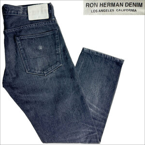 J7094 美品 ロンハーマンデニム USA製 赤耳 ストレートデニム ブラック 黒 W29 RON HERMAN DENIM