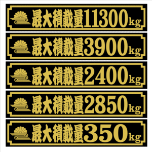 菊水　最大積載量ステッカー　寄席文字　25センチ　2枚組