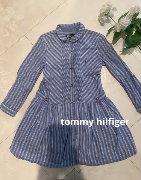 tommy hilfiger トミー　長袖　シャツ　ワンピース　ボーダー　ラメ
