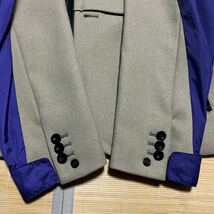 21aw sacai Wool Melton Jacket 再構築 ドッキングウールメルトンジャケット ブラック 1 ナイロン　_画像8