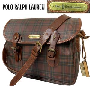 良品　ポロ　ラルフローレン　Polo Ralph Lauren　メッセンジャーバッグ ショルダーバッグ　バック　チェック　赤　レッド　ユニセックス