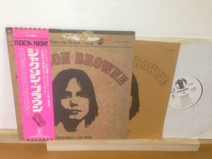 帯付 LP 白ラベル 見本盤 ROCKNOW帯 ジャクソン・ブラウン JACKSON BROWNE IAP-80527 promo