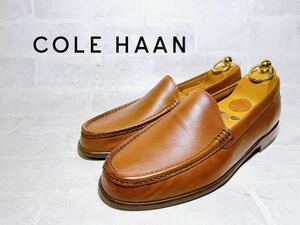 【未使用】COLE HAAN コールハーン 上質 ヴァンプローファー ビジネスシューズ 本革 レザー 茶 US7.5（約25.5cm）メンズ