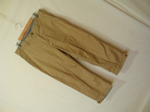 ssy7662 TAKEO KIKUCHI Takeo Kikuchi # cropped pants # khaki beige no- tuck stretch cotton M size 