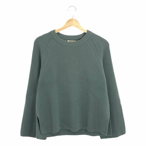 AURALEE / オーラリー | SUPER FINE WOOL RIB KNIT RAGLAN P/O スーパーファインウール リブニット | 1 | ブルーグレー | レディース