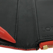 【美品】 LOEWE / ロエベ | SMALL ZIP WALLET スモール ジップ ウォレット | オレンジ | レディース_画像6