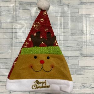 一個　かわいいクリスマス帽子ぼうしボンボン付きサンタ帽子(頭囲50-60cm) 