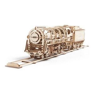 Ugears ユーギアーズ 460蒸気機関車 70012 Locomotive with tender 知育 ウッドパズル 3D 工作キット 木製 模型 キット