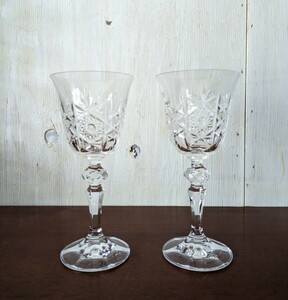bohe mia BOHEMIA crystal CRYSTAL pair wine glass wine glass champagne glass crystal glass box less . Showa Retro 