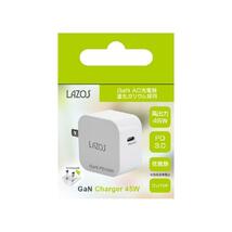 AC充電器 Type-C 1口 45W Lazos ホワイト L-AC-G45W/0996ｘ１台 AC-USB充電器 45W 窒化ガリウム採用 GaN/送料無料メール便 箱開封発送_画像2