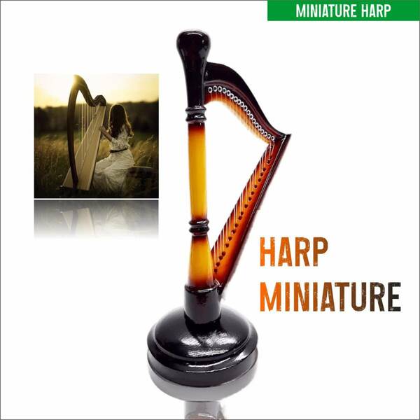 ミニチュア模型ハープHARP。ミニ楽器模型