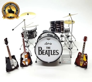 BEATLESビートルズ　ミニチュアドラムギターセット10ｃｍ　ミニ楽器