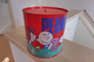  that time thing 1971 unused 70s dead stock Peanuts PEANUTS Snoopy SNOOPY tea -li Brown savings box can 