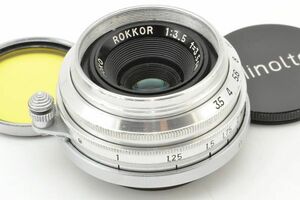 CHIYOKO ROKKOR 3.5cm F3.5 Lマウント L39 千代田光学 ロッコール 3.5/3.5 キャップ Leica ライカ Leitz ライツ 35 MINOLTA ミノルタ