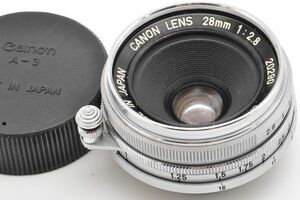 CANON LENS 28mm F2.8 キヤノン レンズ キャップ 革ケース Lマウント L39 キャノン カメラ 日本 Leica ライカ Leitz ライツ 28/2.8 28 2.8