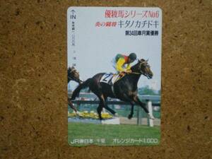 I548・8803　キタノカチドキ 競馬 オレンジカード