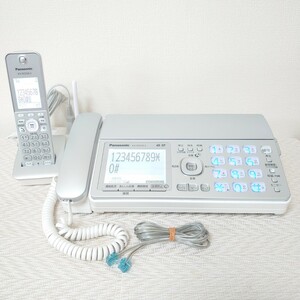 【美品】Panasonic パナソニック　FAX　KX-PZ310（シルバー）子機1台・中古インクリボン装填済・モジュラーケーブル付き 