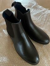 stefanorossi　レインブーツ　Mサイズ　梅雨対策 　雨靴　 レザー　靴　シューズ　黒　メンズ　男性　防寒　ブーツ　ブラック_画像1