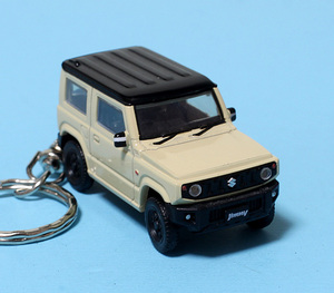 ★☆SUZUKI Jimny☆スズキ ジムニー☆JB64☆シフォンアイボリーメタリック×ブラック☆ミニカー☆キーホルダー・アクセサリー☆★