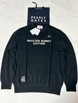 PEARLYGATES MASTER BUNNY EDITION パーリーゲイツマスターバニーエディションカシミヤクルーネックニットセーターメンズ5（L）新品送料込_画像1