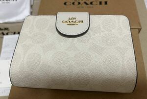 コーチ COACH 財布 折財布 二つ折り 財布 レザー グレイシャーホワイト レディース c0082 アウトレット　付属品　箱　紙袋など