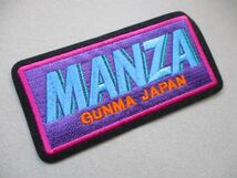 80s 万座スキー場MANZA群馬GUNMAスキーSKIワッペン/温泉PATCH雪山キャラクター刺繍スキー場レトロ昭和アップリケ旅行パッチ V196_画像2