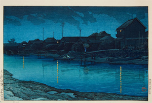 川瀬巴水　版画 　東京二十景　大森海岸　昭和五年　 原寸サイズ　37×25ｃｍ　複製　◆新版画　小原古邨　吉田博