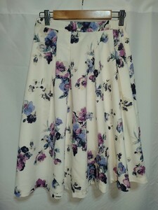 Manufacturers unknown floral print knees height skirt lady's used 