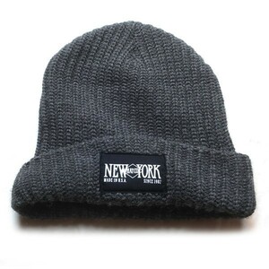 ベーシック! USA製 NEW YORK HAT ニューヨークハット ウォッチ ワッチ ニット キャップ 帽子 ビーニー 人気カラー グレー 灰色 メンズ