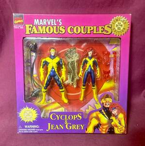 '97 TOYBIZ[ MARVEL'S FAMOUS COUPLES]CYCLOPS & JEAN GREY action figure X-MEN rhinoceros black ps Gene * gray 