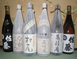 送料無料あり！最上級芋焼酎（佐藤/なかむら/村尾/森伊蔵/萬膳庵）1800ml×6本セット100円スタート