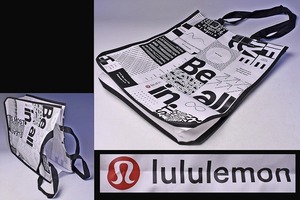 lululemon ★ ルルレモン ★ ショッパー ★ ショップバッグ ★ トートバッグ ★ エコバッグ ★ 白 ★ 大型 ★ 肩下げ可能 ★ 中古品 ★