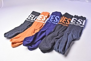 DIESEL ★ ディーゼル ★ ミドル丈 ソックス ★ 靴下 ★ メンズ (26cm位) ★ 5足セット ★ 中古品 ★ 使用感あります ★ 