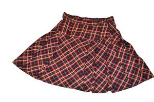 person's flip wear パーソンズフリップウェア チェック プリーツ スカート 赤系 サイズ165cm フレア 大きいサイズ #1207