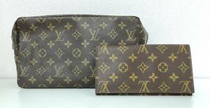 1円～◆LOUIS VUITTON ルイヴィトン モノグラム トゥルース トワレット セカンドバッグ クラッチバッグ 札入れ 2点セット◆