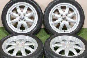 ＜美品/ENKEI製＞スズキ アルト 純正 15in 4.5J+45 PCD100 ブリヂストン EP150 165/55R15 ワゴンR スペーシア MRワゴン エンケイ製