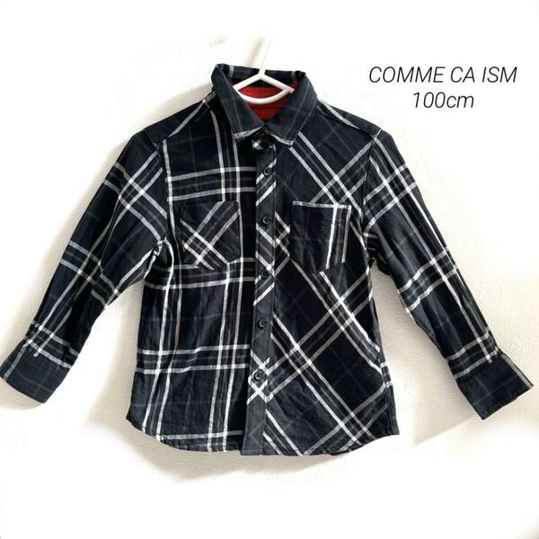 COMME CA ISM 長袖 チェック シャツ 綿 100cm