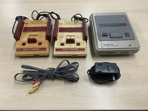 N10-332-1124-034　【ジャンク】ニンテンドー　Nintendo　任天堂　ファミコン/スーパーファミコン　本体　3台まとめ　1スタ