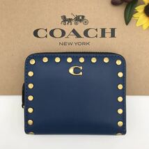 COACH 財布 ★大人気★ ビルフォールド ウォレット リベット ブルー CC967 B4P2U 新品_画像1