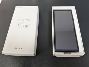 【中古品】 Xperia 10 Ⅳ Softbank ブラック SIMフリー RAM:6GB ROM:128GB ガラスフィルム貼付済 クリアケース付 残債なし 箱入り