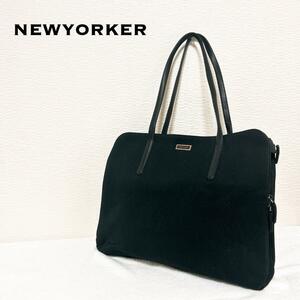 美品NEWYORKERニューヨーカーセミショルダーバッグトートバッグブラック黒