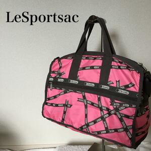 美品LeSportsac レスポートサック ショルダーバッグハンドバッグピンク