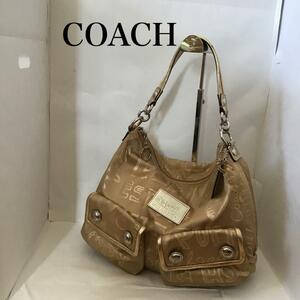 美品Coach コーチセミショルダーバッグ/トートバッグ ゴールド